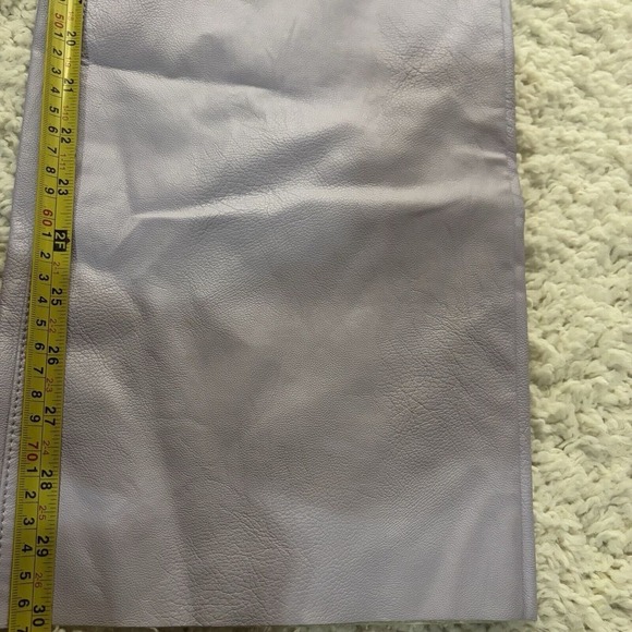 Zara High Waisted Lilac Faux Leather Trousers M Raw Hem 30x30 Hipster Skate‎ Emo - Picture 11 of 16